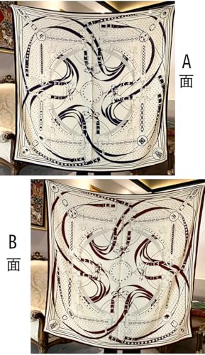 Women's Mulberry Silk Scarf Wolle Scarf, Double sided printing,53"X53" Large Square Shawl Wraps, Breathable Warm2