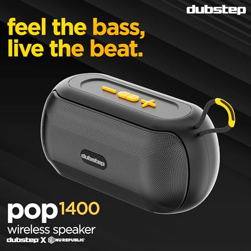 Image of Dubstep Pop 1400 Wireless Speaker with 14W Output, 16 Hrs Playtime, 52mm Dynamic Driver, TWS Pairing (Black)