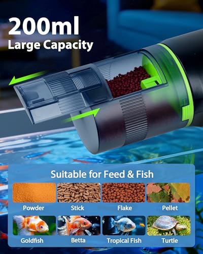 Image of WiFi Automatic Fish Feeder for Aquarium: App-Controlled Auto Feeders for Tank Turtle Pond Betta with Water Temperature Monitoring & Alarm, Timed Auto-Feeding for Flake Pellet Vacation Weekend