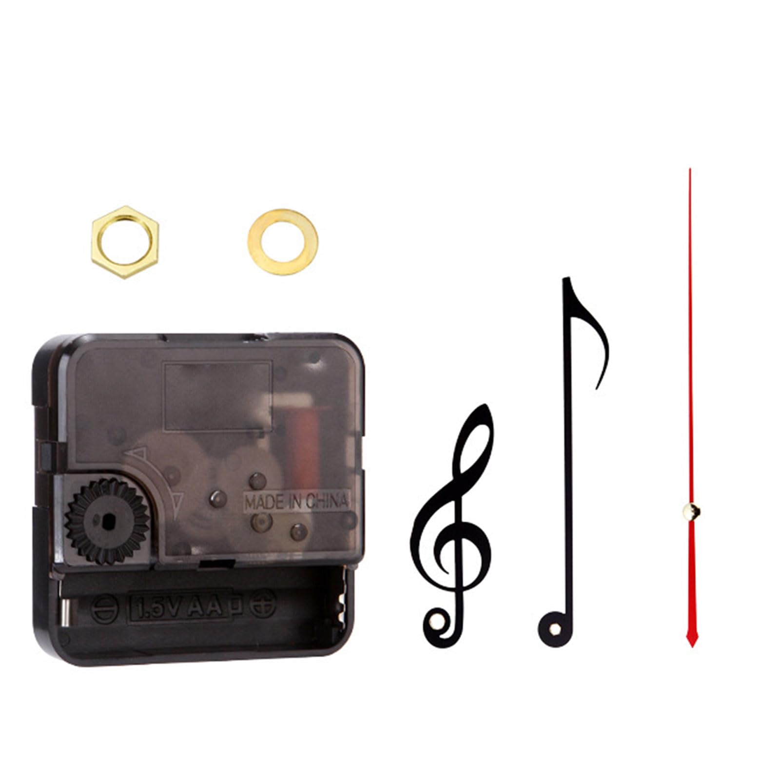 Maxtonser Long Shaft Quiet Quartzs Clock Movement Clock Mechanism with Music Note Fork Pencil Hands for Clock Repair Projects