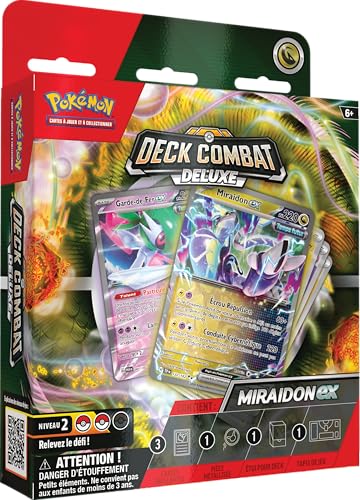 Pokémon: Deck Combat Deluxe – Miraidon-ex du JCC Pokémon (Deck de 60 Cartes prêt à l’Emploi et Accessoires)