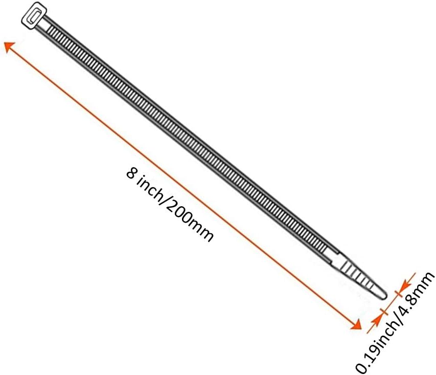 Flash Deals - 60% OFF Nylon Cable Zip Ties, SOUBUN 200 Packs 8 Inch White Heavy Duty UV Resistant Self Locking Fasten Wrap Nylon Cable Ties, Outdoor Indoor Purpose（Wide 4.8mm）