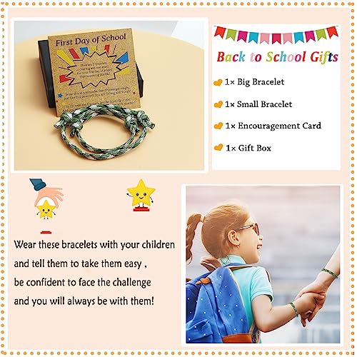 Image of First Day Of School Bracelet, Matching Mommy And Me Mother Son Daughter Paracord Back To School Bracelets Wish Gift for Mom Boys Dad Girls Jewelry