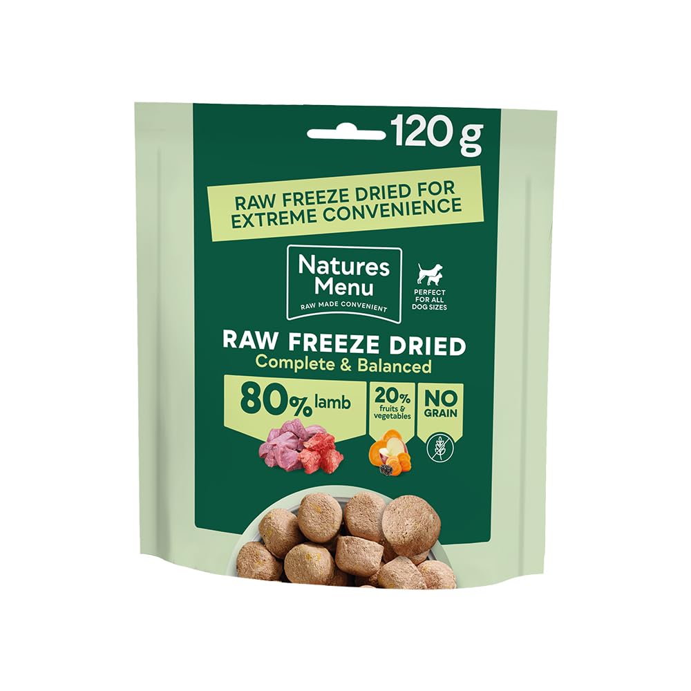 Natures Menu Freeze Dried Complete & Balanced Dog Food Nuggets - Lamb - 120g
