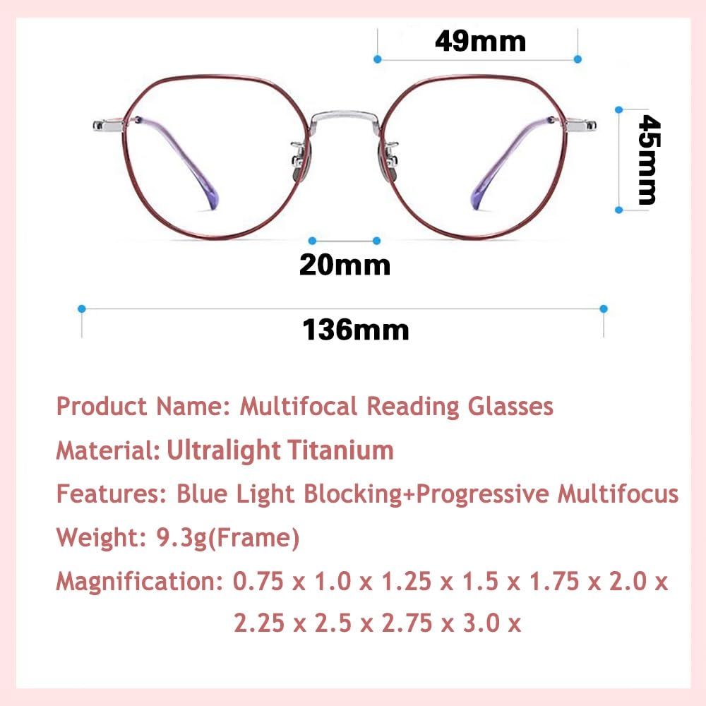 Generisch Progressive Multifocus Uebergang Lesebrille Herren Damen Multifokale Blaulichtfilter Lesehilfe Runde Computerbrille