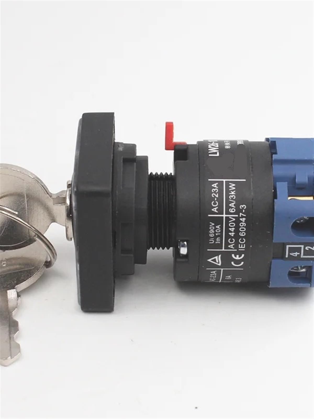 LW26-10 C02/1 Two Gear 10A 690V Single Hole 16mm Key Power Cut-Off Rotary Cam Switch Conversion 1Pcs