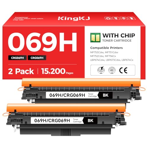 Image of 069 069H Toner Cartridge Set High Capacity with chip 2Pack Compatible for Canon 069H 069 Toner Compatible with Canon Color imageCLASS MF753Cdw MF751Cdw LBP674Cdw Laser Printer Ink All-in-One lnk Black