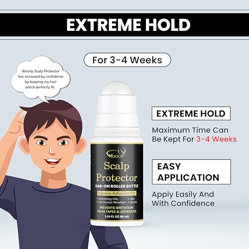 Image of Scalp Protector Dab On Roller Bottle Prevents Irritation From Hair Patch Tape & Wig Adhesive Anti Bacterial Anti Itching Formula Improves Adhesion 90ML