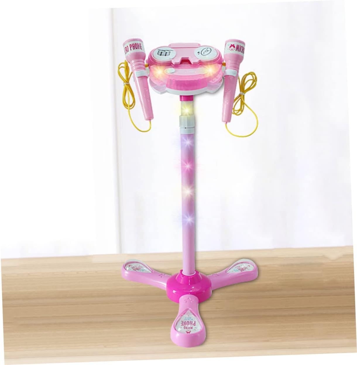 Kisangel Early Education Music Toy Toddler Karaoke Microphone Stand Child Microphone for Boys and Girls Plastic Electronic Creative Plaything Battery-Free