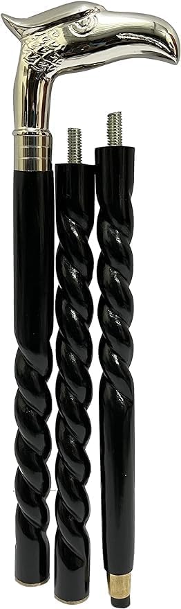 Canne aigle en bois noir accessoire de costume et de promenade 94cm