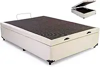 Cama Box Baú Casal Sintético Corino Blindado (Bege)