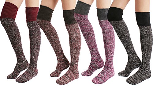 STYLEGAGA Winter Knit Over The Knee High Boot Socks