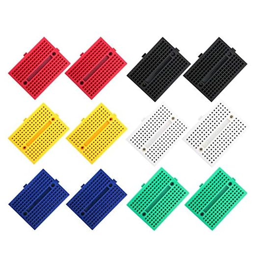 12 st 170 knytbandspunkter mini breadboard-kit för Arduino prototyp-sköld, lödfri prototyp PCB-skiva, 6 färger breadboard-set