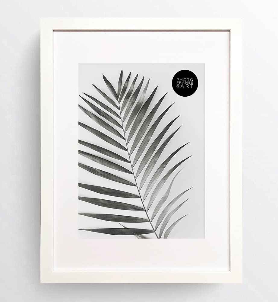 pf+a REAL GLASS A3 Frame With Mount For A4 - Oxford White Frame With Glass - A3 for A4 Picture Frame With White Mount
