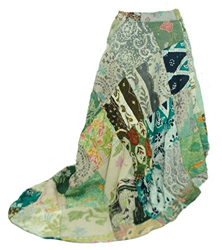 Terrpain Trading Ltd Women Patchwork Hippy Festival Bright Boho Multicoloured Gipsy Skirt OneSize 402