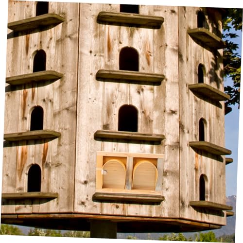 Puerta de Madera para Jaula de Pájaros Trampilla de Acceso Fácil para Palomas 7