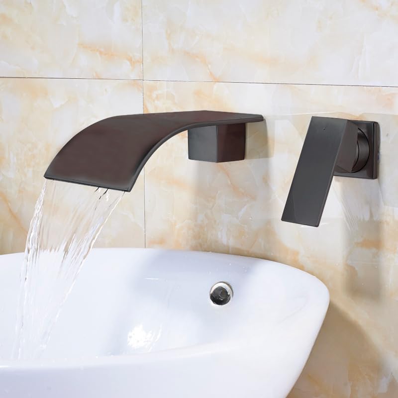 Mitigeur mural de salle de bain finition premium black bronze style contemporain