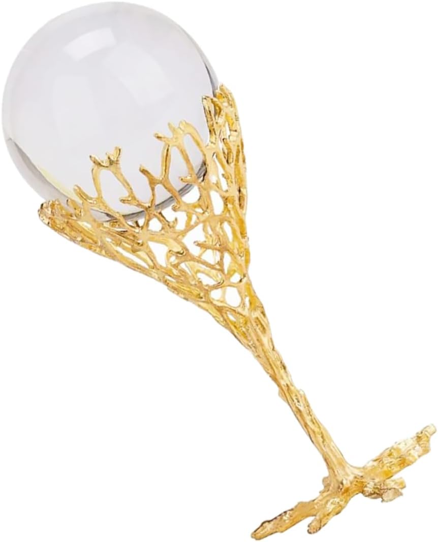 STOBAZA Crystal Ball Coral Stand Decorative Sphere for Home Office Meditation and Feng Shui Unique Tabletop Accent for Living Room and Bedroom