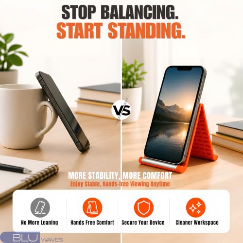 Image of Premium Silicone Mobile Stand | Flexible & Portable Phone Holder (Orange)