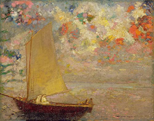 Impresiones de Pared de pintura clásica, lámina del Velero de Odilon Redon en 60x90cm