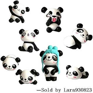8 pcs (1 set) Cute Panda Toys Figurines Playset, Cake Decoration