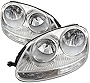 PERDE Compatible with 2005-2010 Volkswagen Jetta Type 5 Wagon GTI Headlights Chrome Housing Halogen Includes Left Driver and Right Passenger Side Headlamps