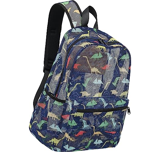 Camtop Mesh Backpack Kids Boys Girls Bookbag See Through Preschool Kindergarten Backpacks Casual Daypack For School Beach Travel Swim(Age 3-8 Years,Dinosaur) #TOP6