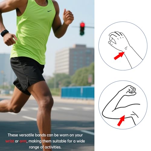 5 Pcs Replacement Armband Strap Heart Rate Monitor Band Soft Compatible with OTF, Orange Theory Fitness Adjustable Armband Strap (0.8 x 14.2 Inch)