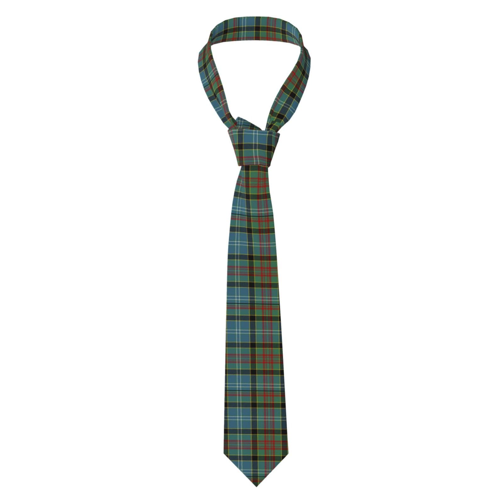 SMAZDFXX Clan Caldwell Tartan Men'S Casual Necktie Skinny Polyester Silk Neck Tie For Wedding Party
