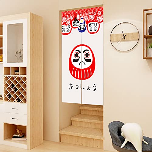 LIGICKY Noren Japanese Style Doorway Curtain Doll Daruma Printed Window Treatment Door Tapestry for Home Decoration 85 x 150 cm - Image 3