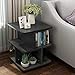 Tribesigns Modern Side End Table for Living Room, 3 Tier Bedside Table Night Stand with Wheels and Storage Shelf for Bed Room (Black)