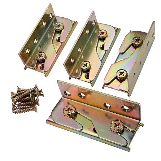 KASUNEN Bed Rail Brackets - Bed Rail Fittings - Heavy Duty Non-Mortise - Set of 4 (Screws Included)