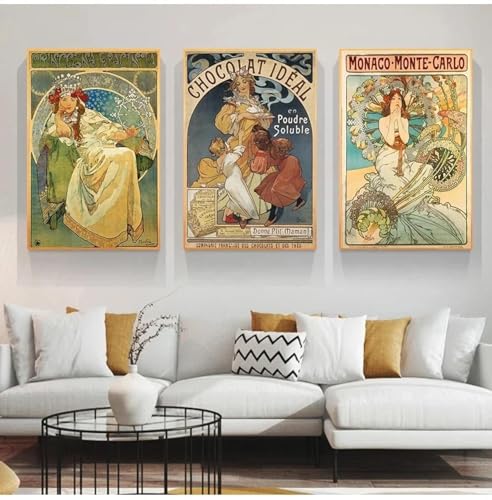 Affiche murale moderne Alphonse Mucha pour habiller un grand mur vide avec style et élégance