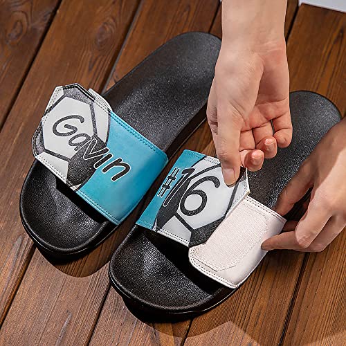 Custom Name & Number Sport Slides for Men Women, Indoor & Outdoor Beach Comfort Casual Sandals With Adjustable Upper3
