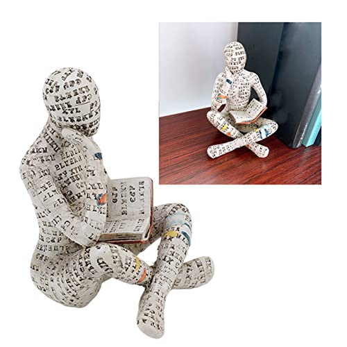 Pssopp Reading Woman Statue, Abstract Thinker Sculpture Modern Resin Figurine - Image 4