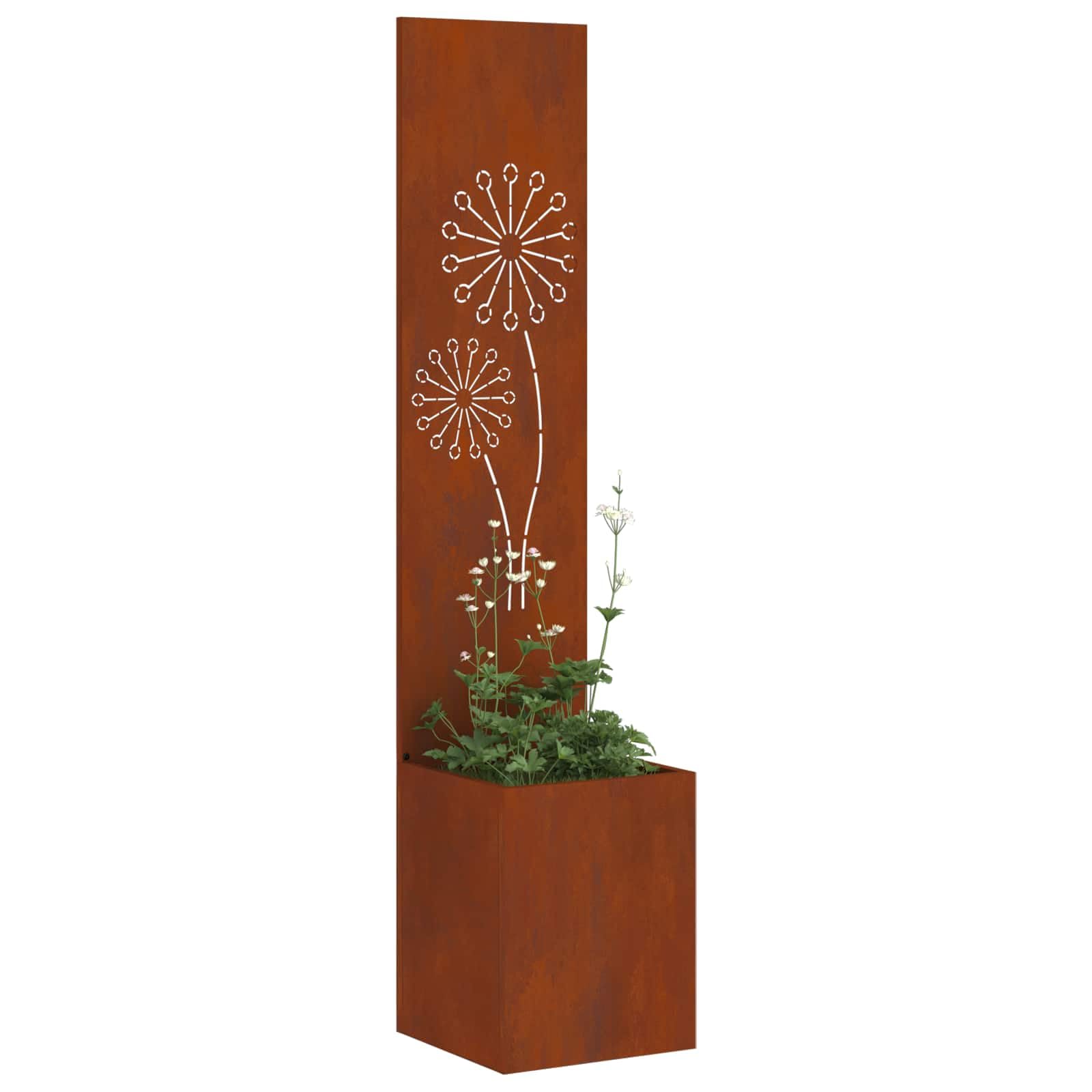 Vidaxl Weathering Steel Garden Privacy Screen Rusty 32 X 32 X 150 Cm
