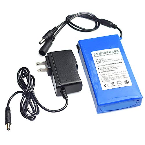 Fheaven (TM) Li-ion Battery - DC 12V 6800-18000mAh Super Rechargeable Li-ion Lithium Battery Pack +US Adaptor (18000mAh)