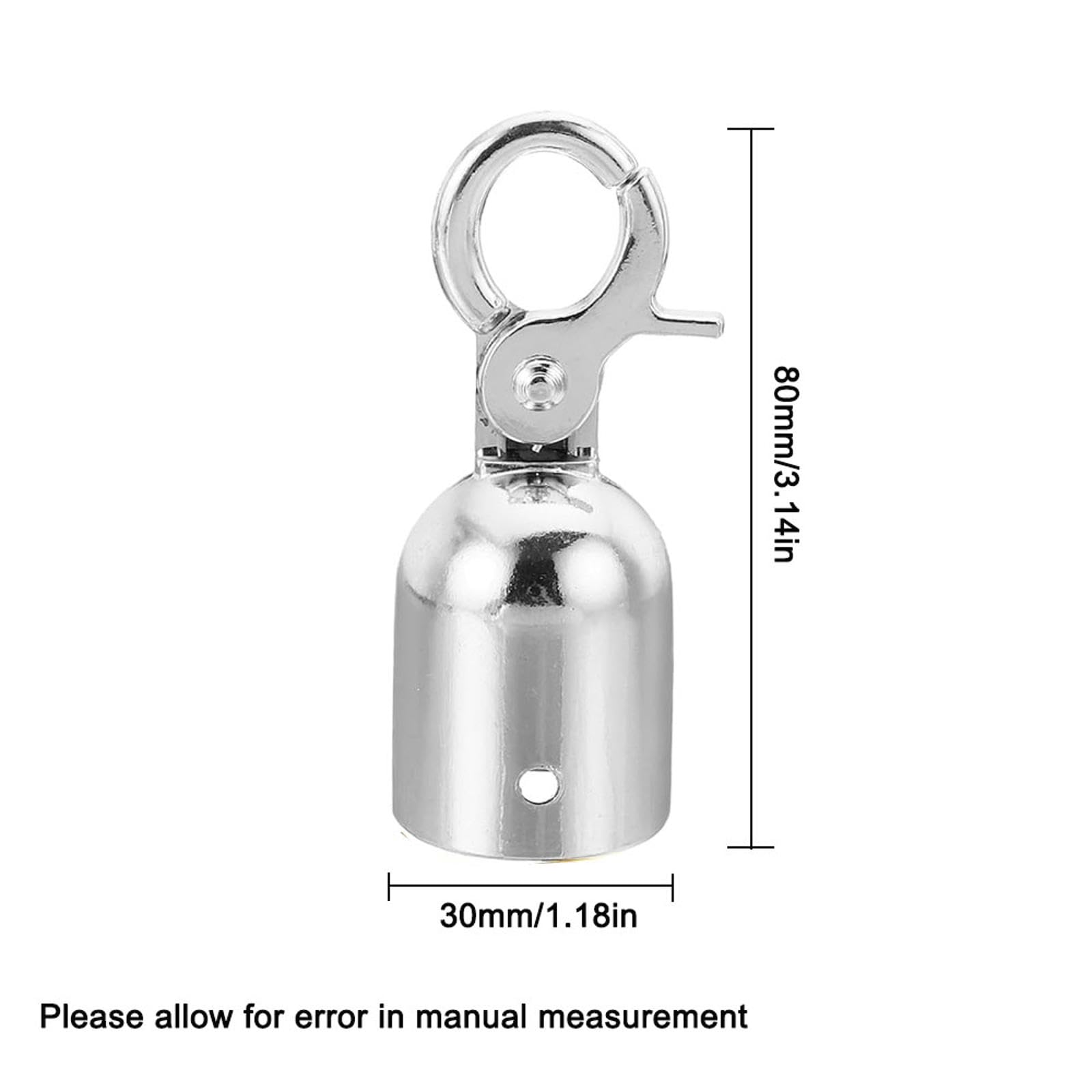 SEIWEI 10 Pcs Rope End Stop Fencing Rope Snap Post Queue Rope Ends Cord End Cap with Hook Stanchion Rope Hooks Zinc Alloy, Easy to Use (Silver)