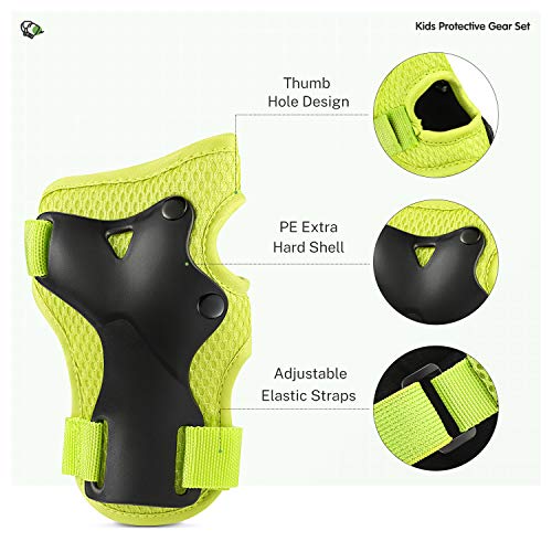 image for Gonex Kids Skateboard Knee Pads Elbow Pads with Wrist Guards, Skate Pa