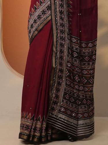 Image of Libas Silk Blend Womens Saree