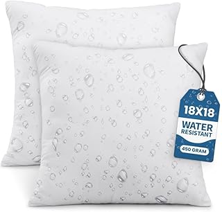 Utopia Bedding Outdoor Pillow Inserts 18 x 18 Inches (Pack of 2, White),...
