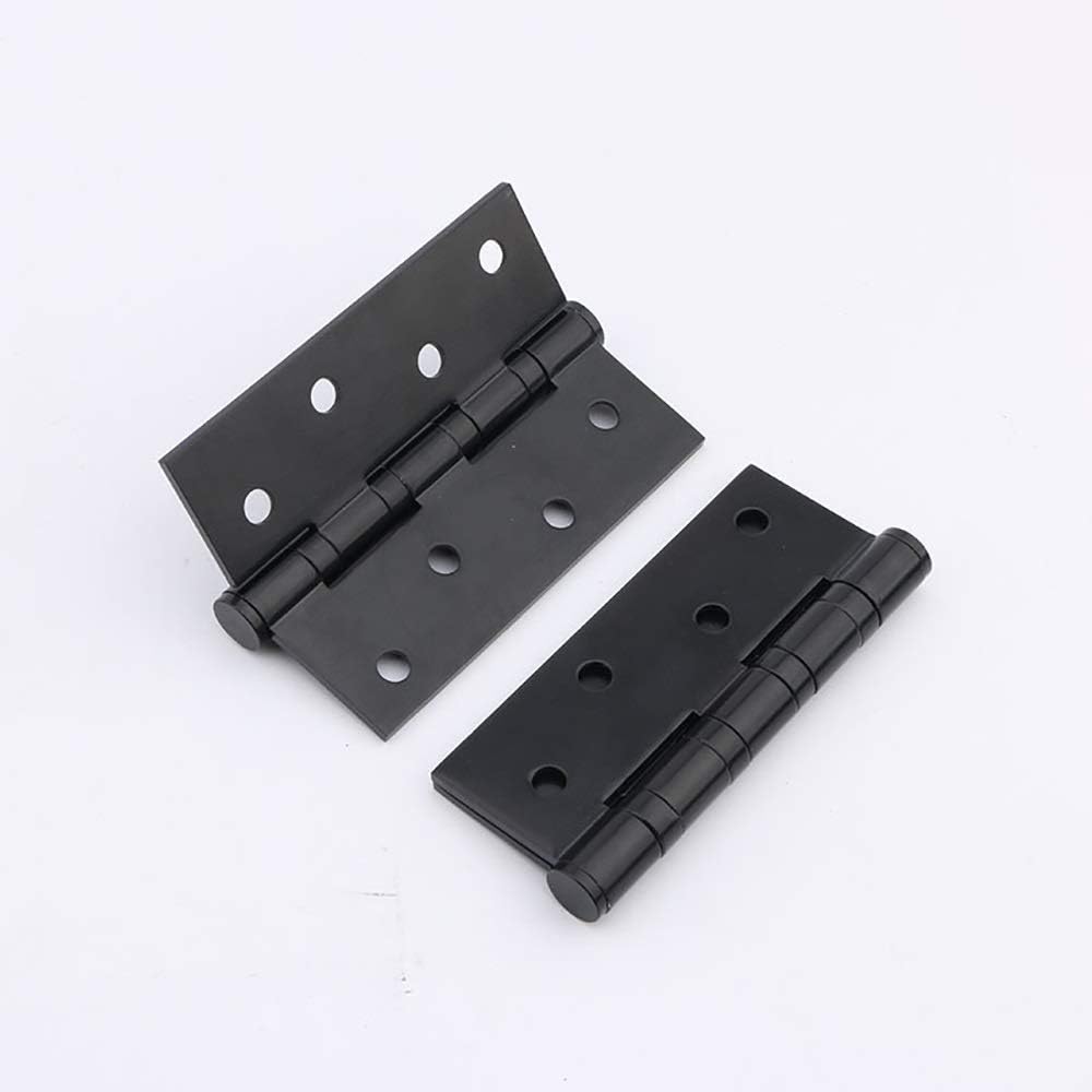Cabinet Hinges,Ball Bearing Hinges,4Pcs 4x3 Inch Connectors Home Furniture Hardware Door Hinge Mute Thickenedwith Screws for Home Furniture Hardware (Color : Black, Size : 4Pcs)