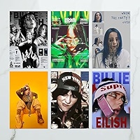 Billie Eilish Posters Set of 6 | 12×18 Inch Aesthetic Wall Art