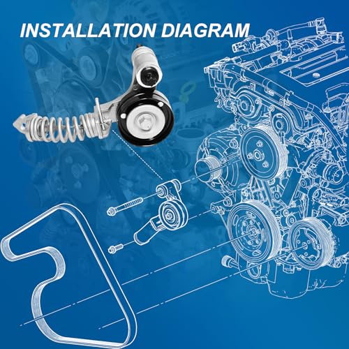 Image of Drive Belt Tensioner Assembly Replacement Fits Chevy Cruze 2011-2016, Sonic 2012-2020, Trax 2015-2021, Buick Encore 2013-2021, 1.4L L4, Serpentine Belt Tensioner Replace# 25195388 38344 89637