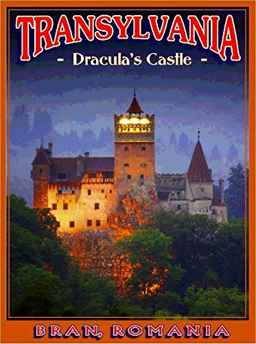 ABLERTRADE Dracula Bran's Castle Transylvanie Voyage Roumanie 20,3 x 30,5 cm Plaque en métal Décoration murale Cover