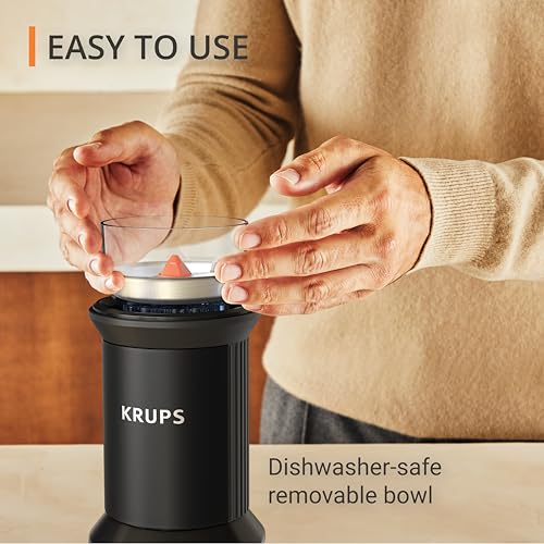 Image of KRUPS Electric Blade Coffee Grinder 1.6 Oz, Adjustable Coarse to Fine for the Perfect Espresso, Grind Coffee Beans, Spices & Herbs, Removable Dishwasher Safe Bowl, Black