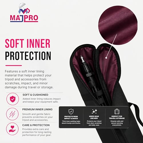 Image of 9ft Light Stand Bag - Large-Capacity Padded Carry Case for Tripods, Softboxes, Ring Lights, Backdrop Stands & Photography Gear - Heavy-Duty Fabric, Water-Resistant, Easy to Carry