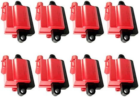 Rev IgnitionHigh Performance Ignition Coil Set of 8 compatible with GM Square Type Coil 12558693 1999-2009