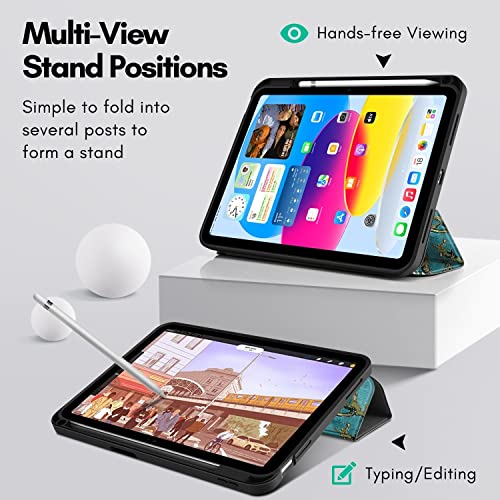 TNP Case for iPad 10th Generation Case 2022-10.9 inch iPad Case with Pencil Holder and Trifold Smart Stand Cover - Image 2