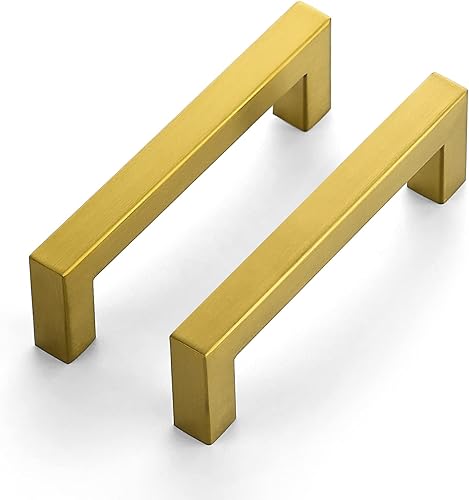Miniatura 10 de Ravinte Paquete de 10 manijas cuadradas de 6-14 pulgadas para gabinetes, latón cepillado, accesorios de acero inoxidable para armarios de cocina,